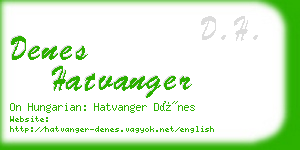 denes hatvanger business card